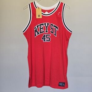 NEW Zumies Key Street Red Basketball Jersey Streetwear Sleeveless Size L